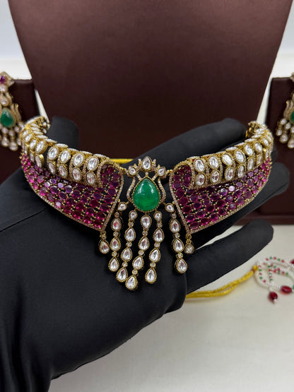 Ahilya Jaipuri Kundan Choker Necklace Set