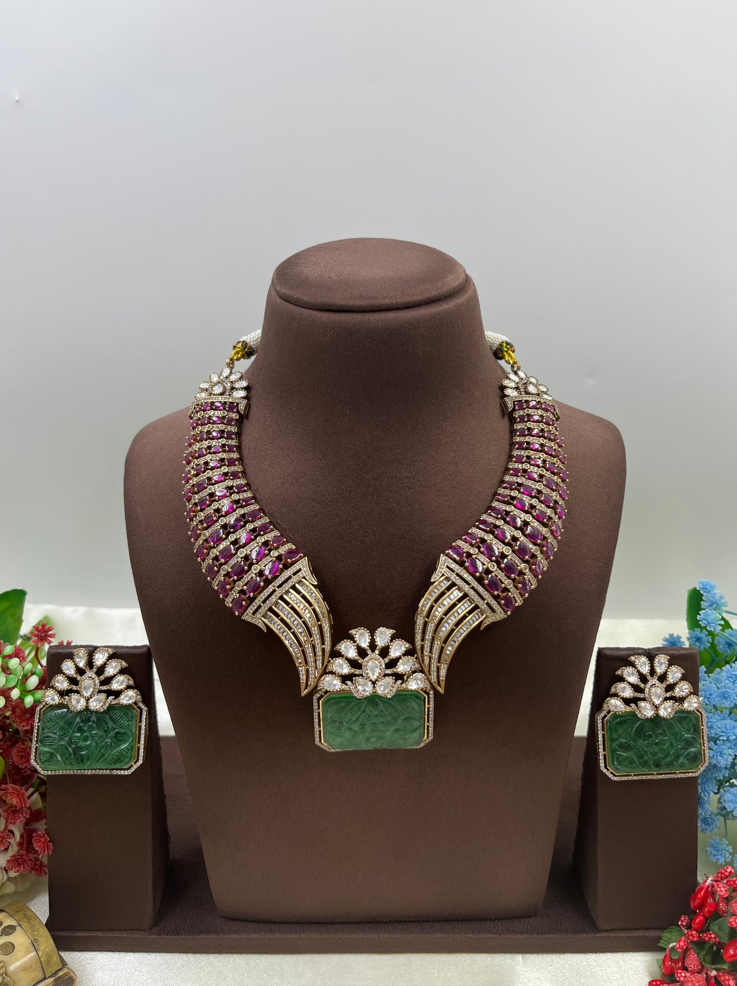 Kunti Jaipuri Moissanite Kundan Necklace