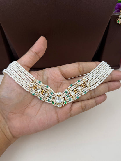 Dhara Moissanite Choker Necklace Set