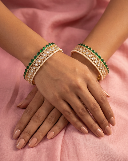 Vinita Premium Moissanite Kundan Bangles
