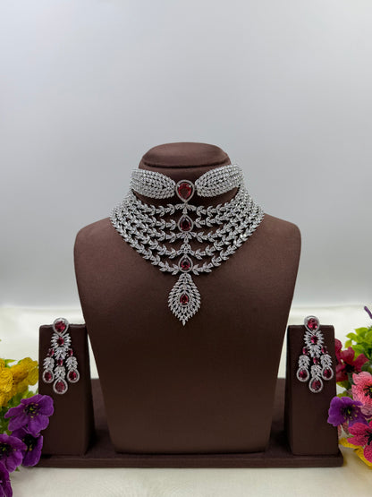 Aisha Premium American Diamond Choker Necklace