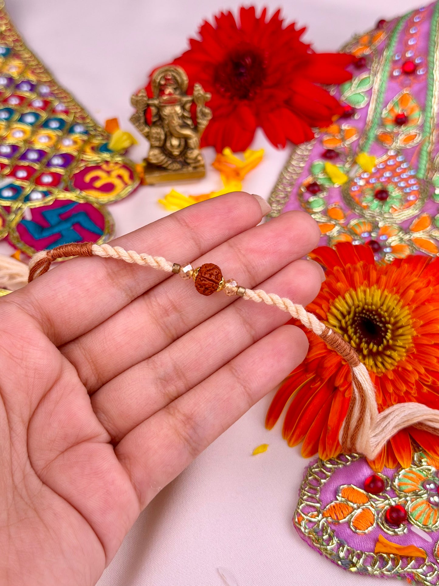 Ivory Rudraksha Rakhi