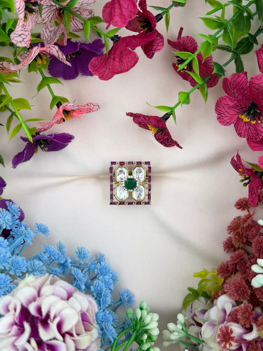Yuvika Victorian Moissanite Ring ( Adjustable )