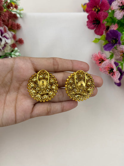 Round Kundan Polki Earring