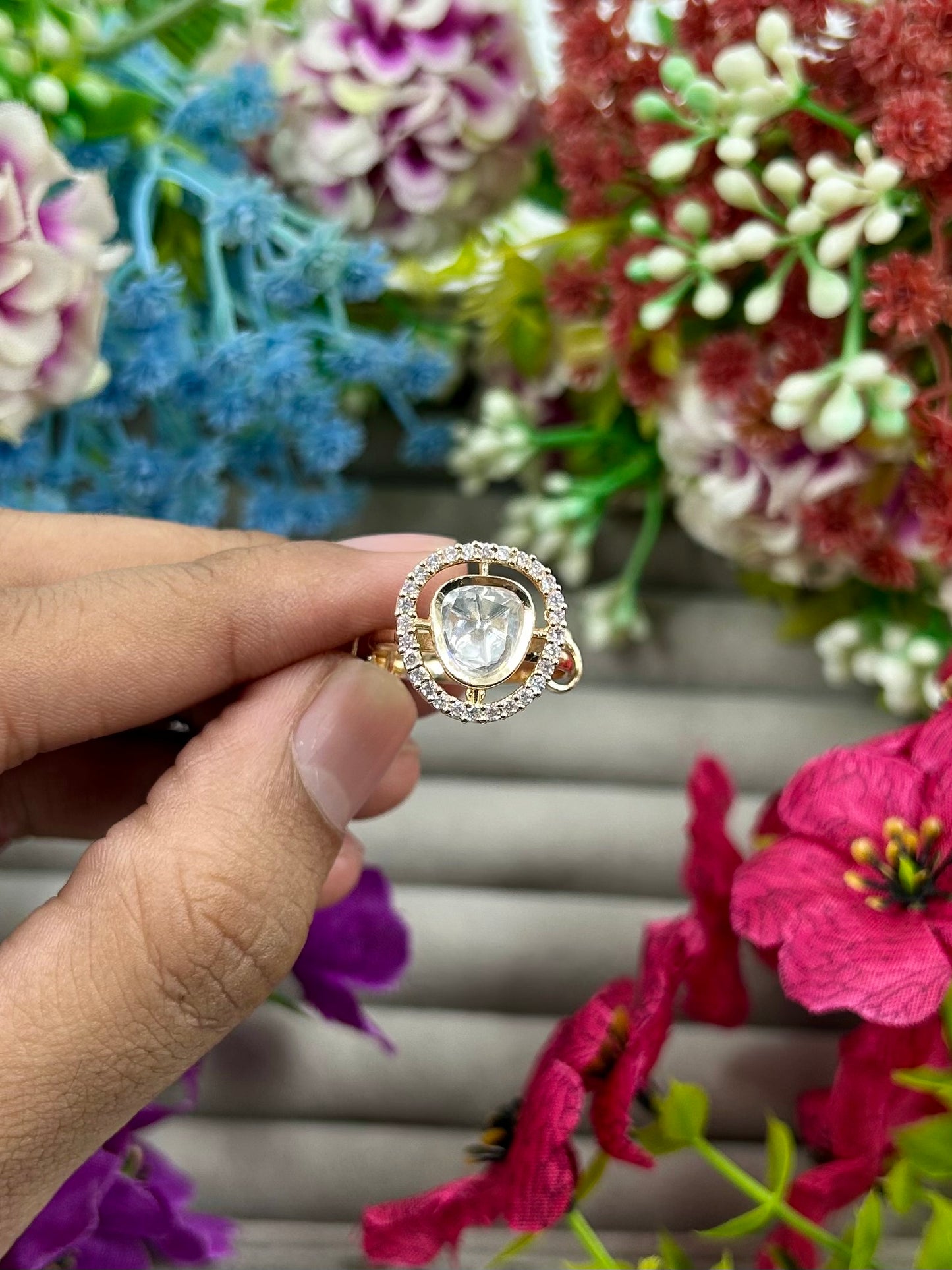 Vidhi Moissanite Ring (Adjustable)