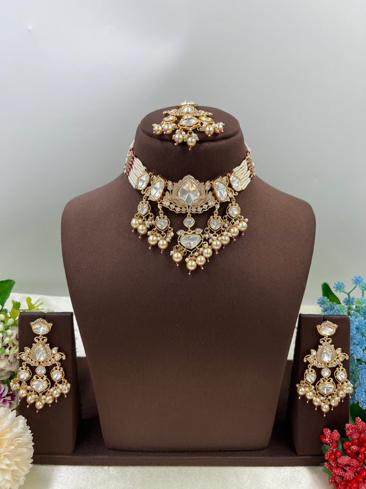 Jharokha Moissanite Kundan Choker