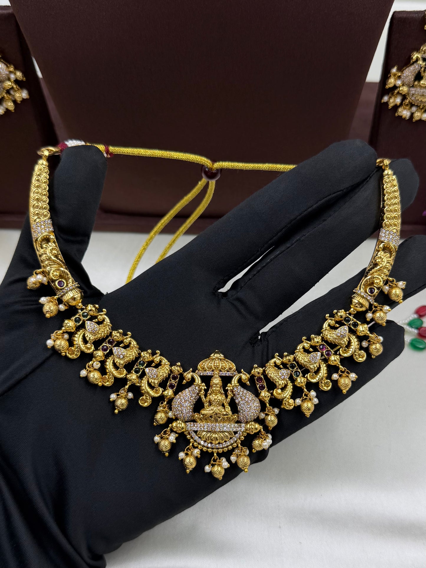 Pooja South Temple Necklace Set