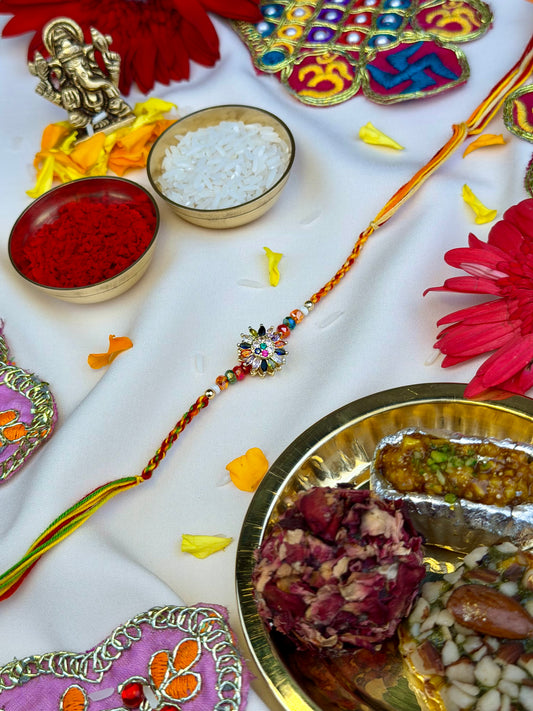 Rainbow Floral Spinner Rakhi
