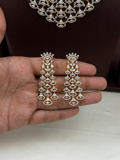 Lily American Diamond Two Tone Necklace Set