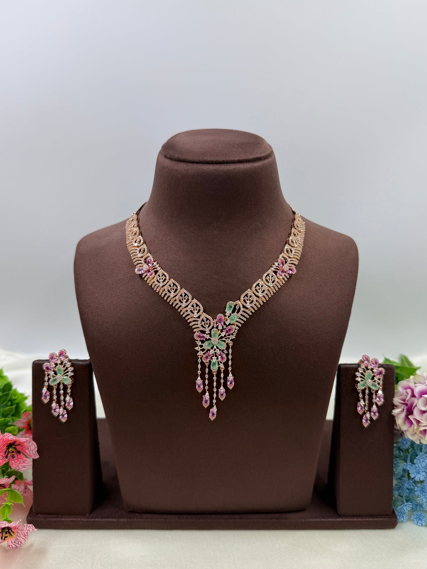 Liana American Diamond Necklace Set