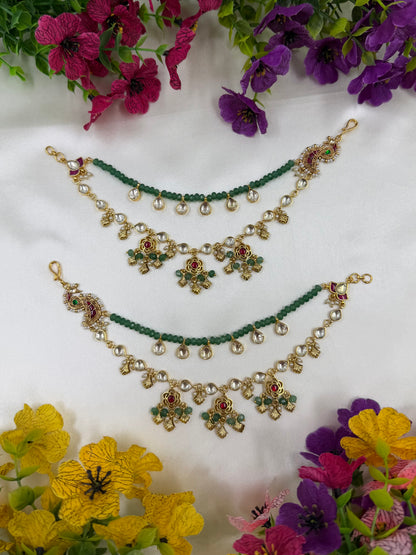 Alia Pachi kundan Ear Chain