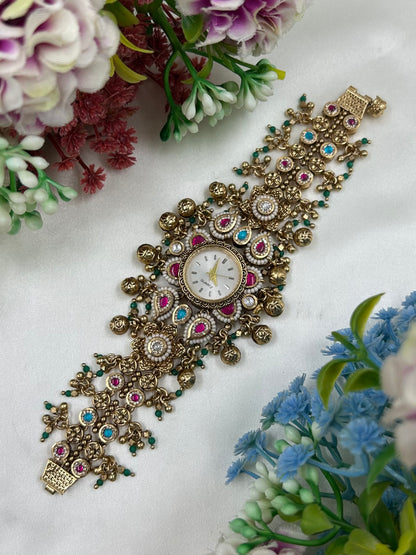 Shivani Pachi Kundan Watch
