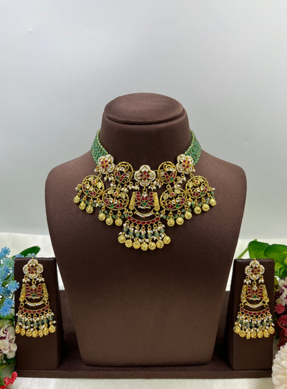 Suman Pachi Kundan Necklace