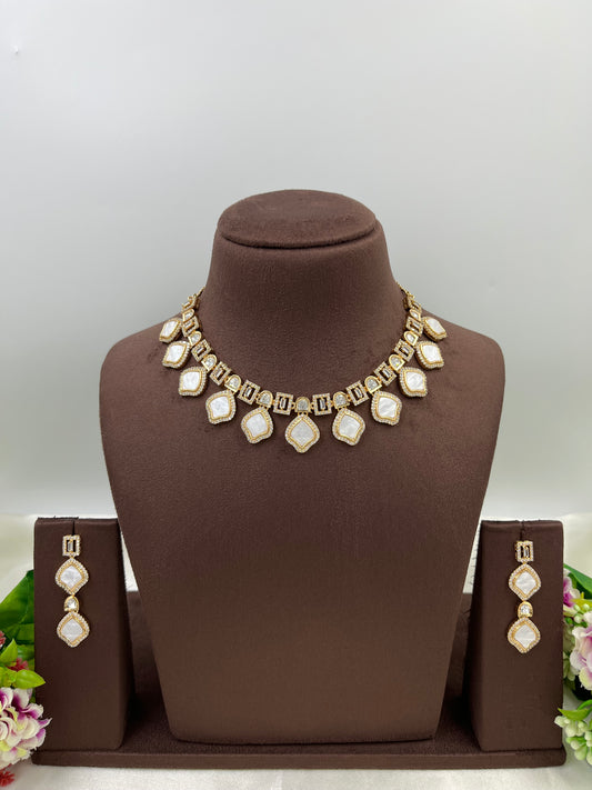 Subtleshine Premium Moissanite Kundan Necklace