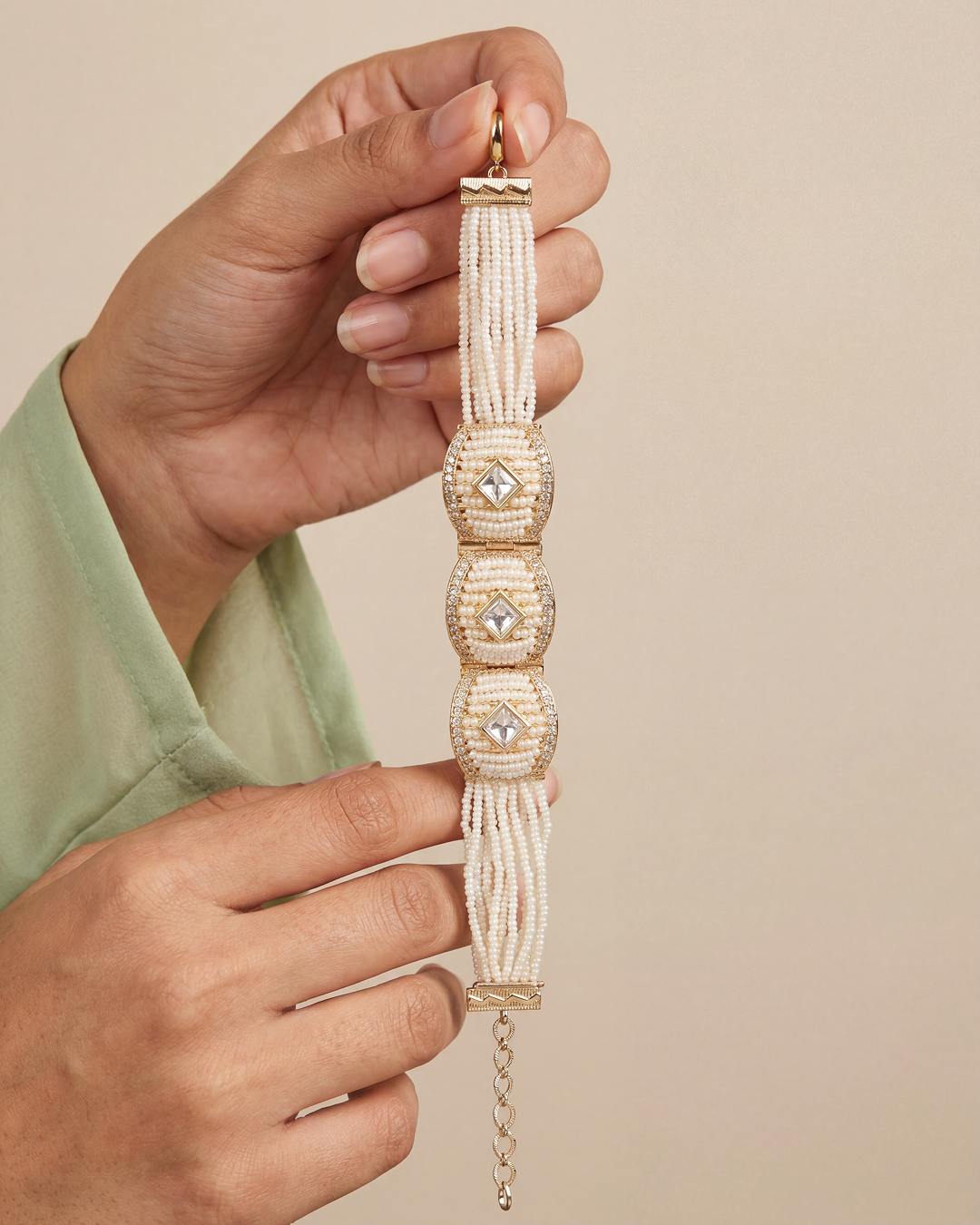 Ridhi Moissanite Moti Bracelet