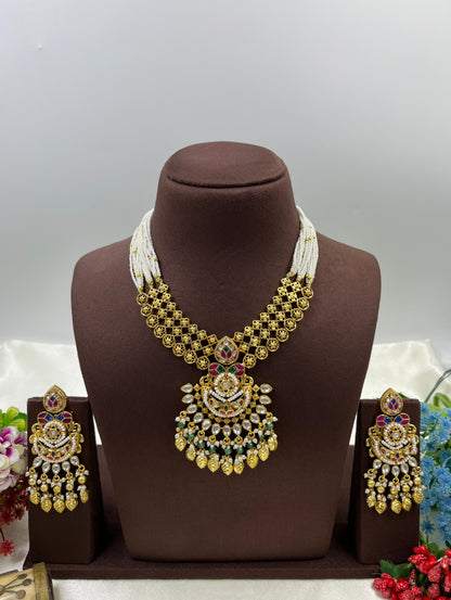 Shivani Pachi Kundan Premium Necklace