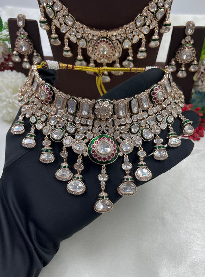 Rosina Combo Moissanite Kundan Necklace