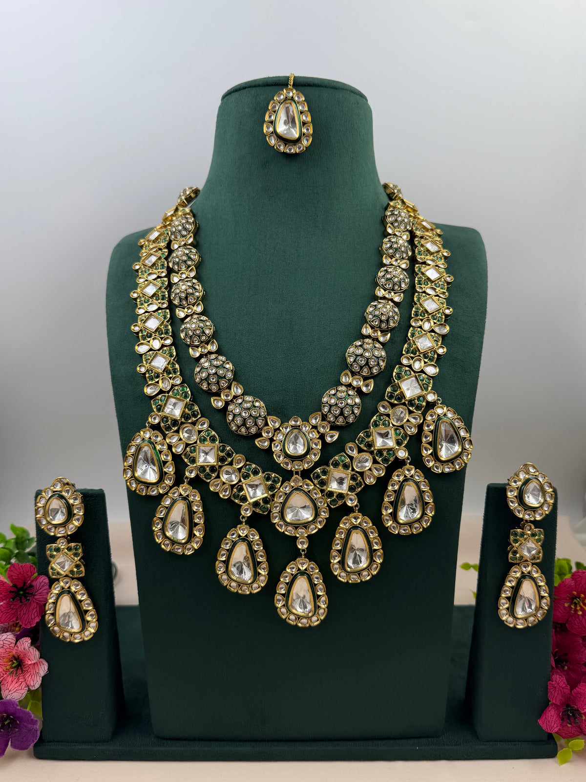 Vasundhara Polki Bridal Long Necklace Set