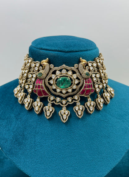 Rubani Jaipuri Kundan Necklace Set