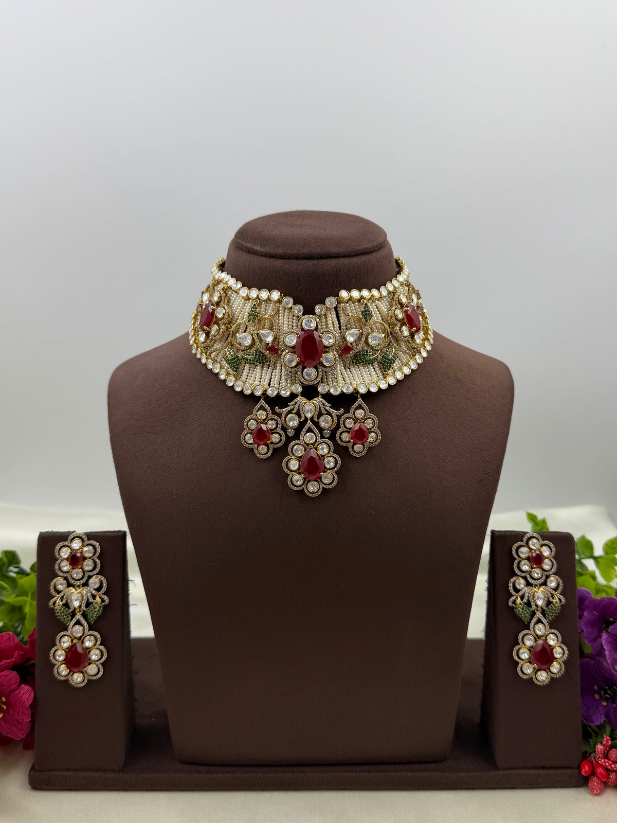 Rajlaxmi Kundan Choker Necklace Set