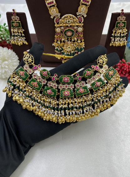 Sura Pachi Kundan Combo Set