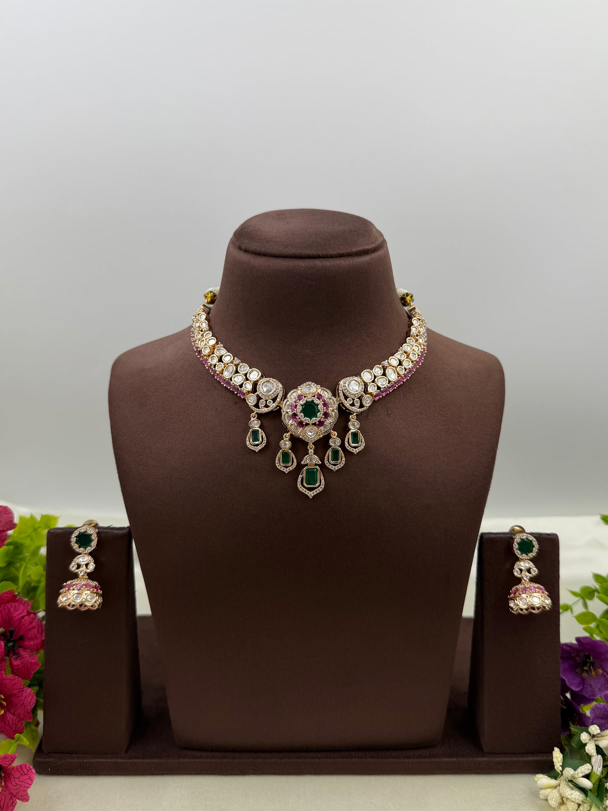 Shivani Premium Mossanite Necklace Set
