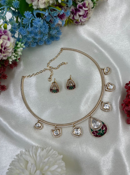 Bhanu Moissanite Premium Hasli Necklace