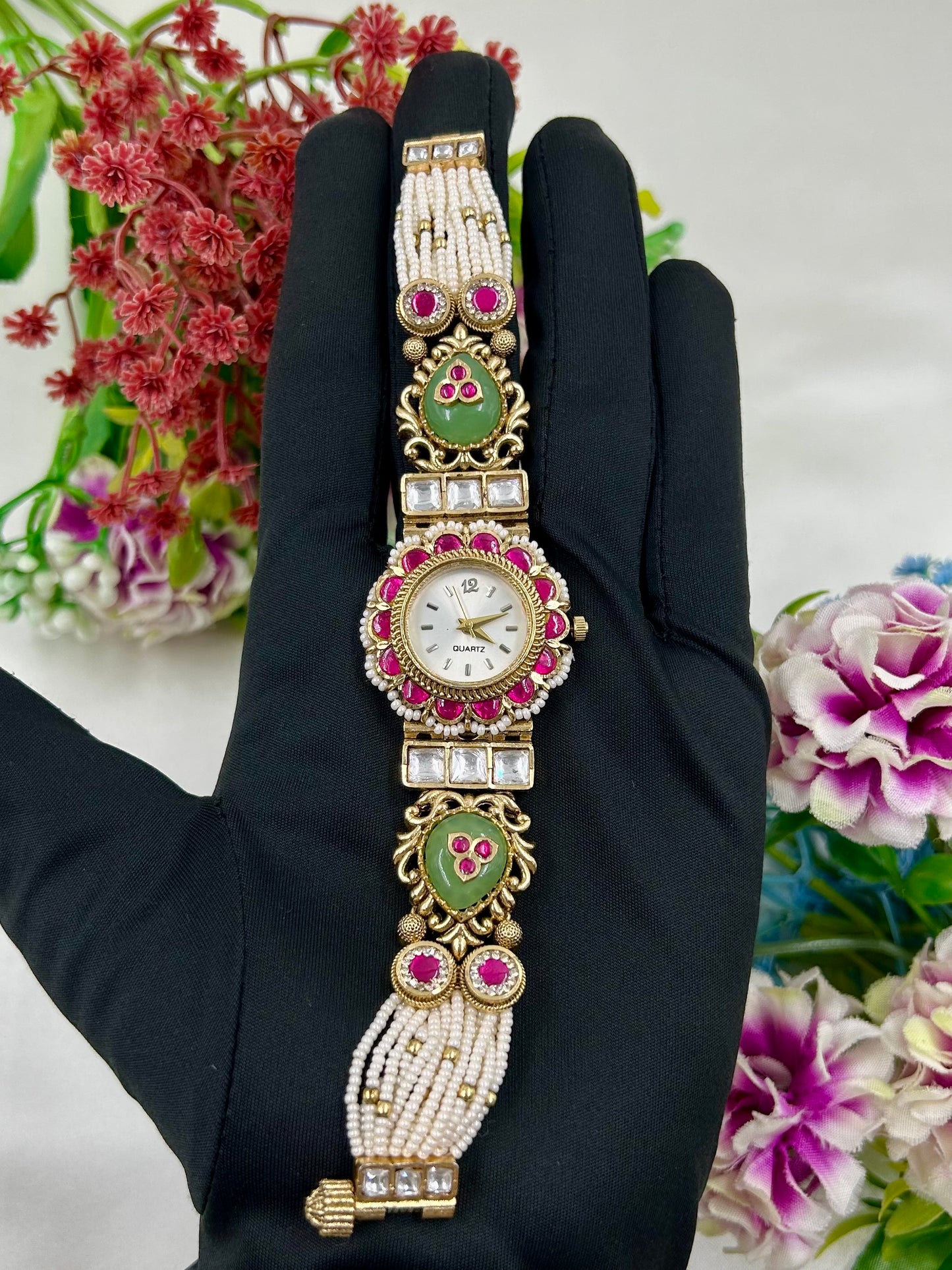 Usha Pachi Kundan Heritage Watch