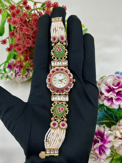 Usha Pachi Kundan Heritage Watch