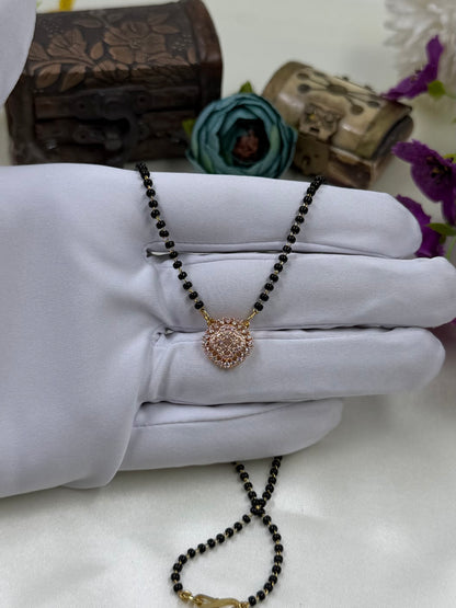 Vintage Floral Cluster Rose Gold Mangalsutra
