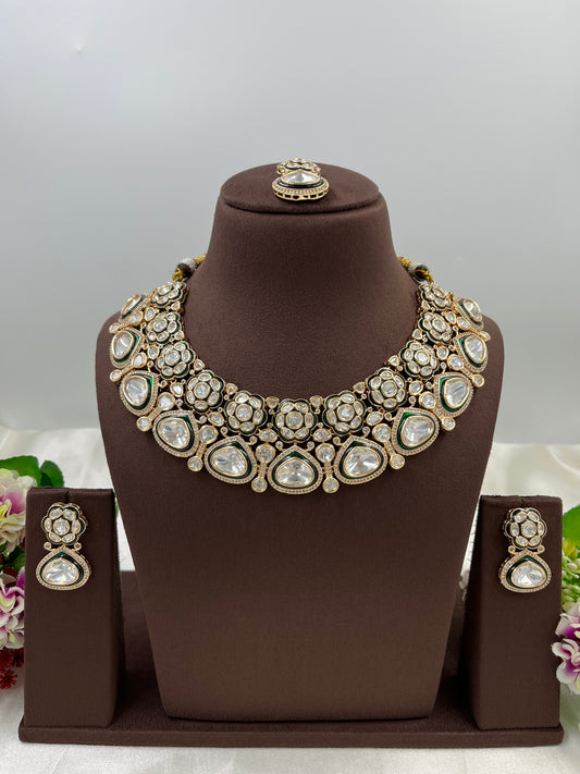 Mohmaya Premium Moissanite Kundan Necklace