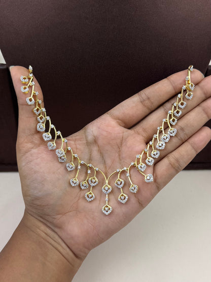 Holly American Diamond Two Tone Necklace Set