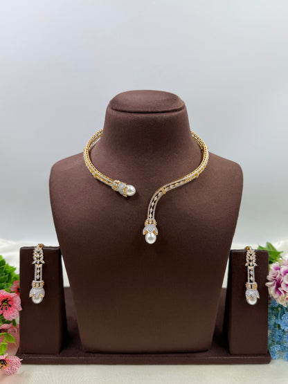 Leona American Diamond Necklace Set
