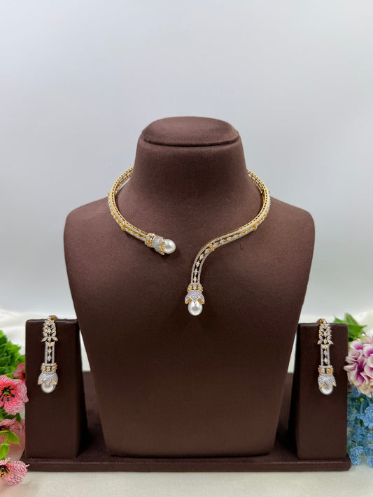 Leona American Diamond Necklace Set