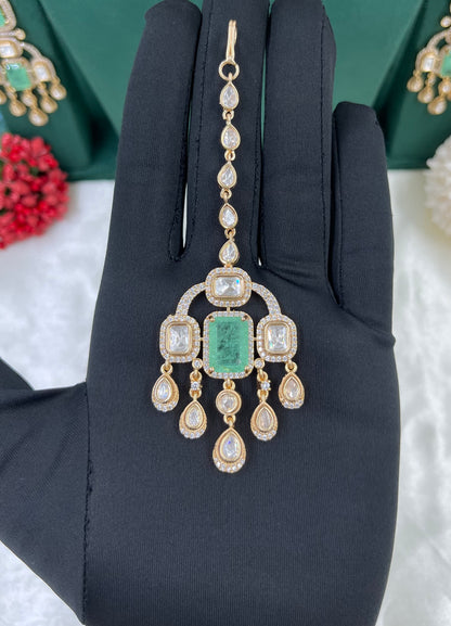 Viva Moissanite Kundan Semi Bridal Necklace Set