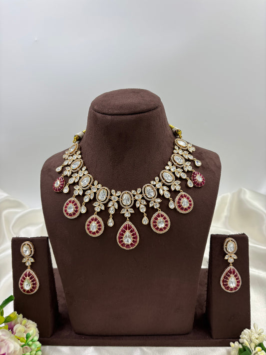 Aarohi Moissanite Kundan Necklace