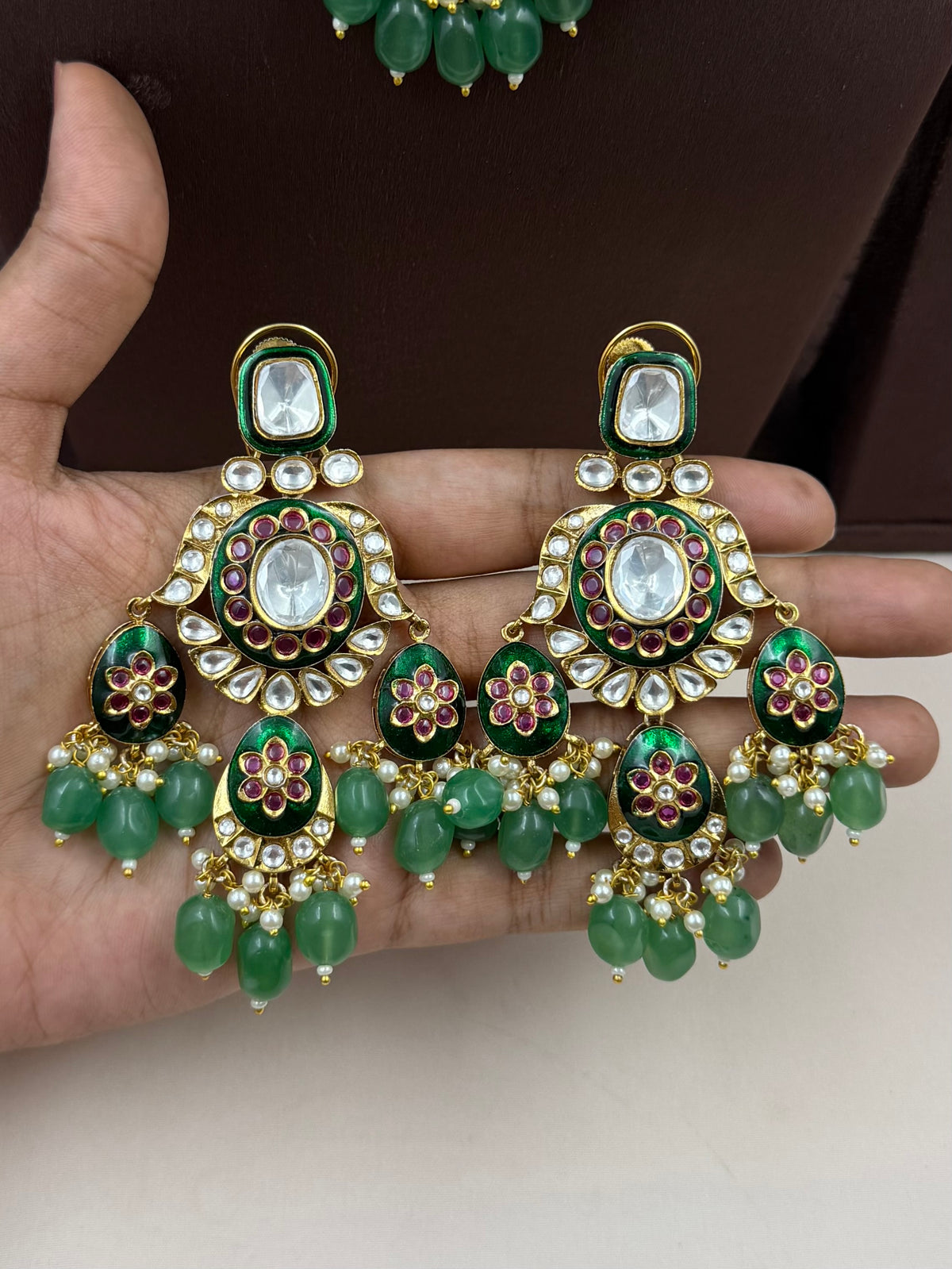 Vishakha Premium Polki Choker Necklace Set