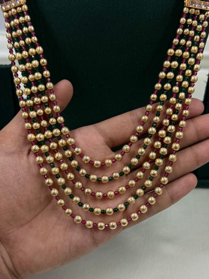 Tanvi Traditional Five Layer Long Necklace Without Earring
