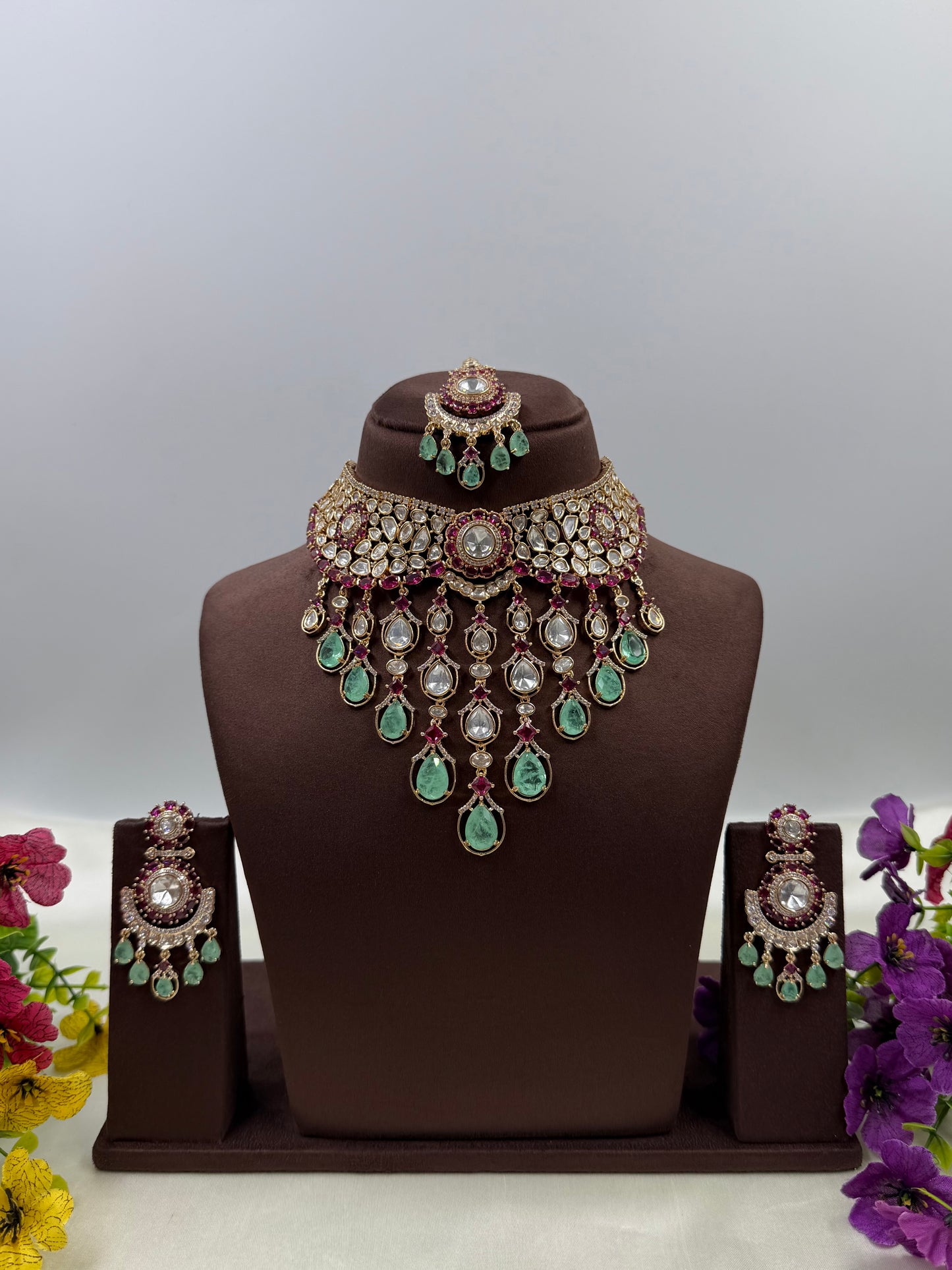 Anushka Moissanite Choker Necklace Set