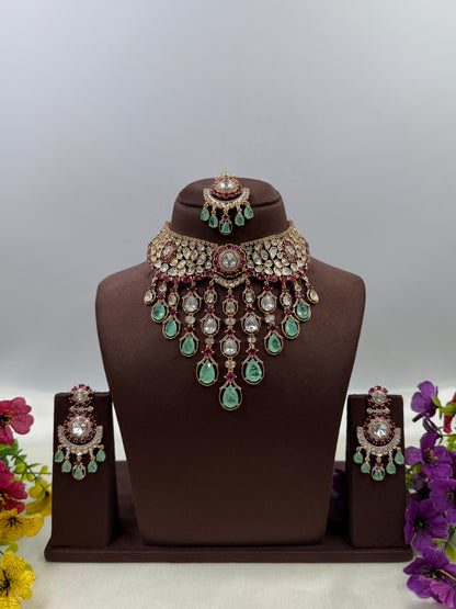 Anushka Moissanite Choker Necklace Set