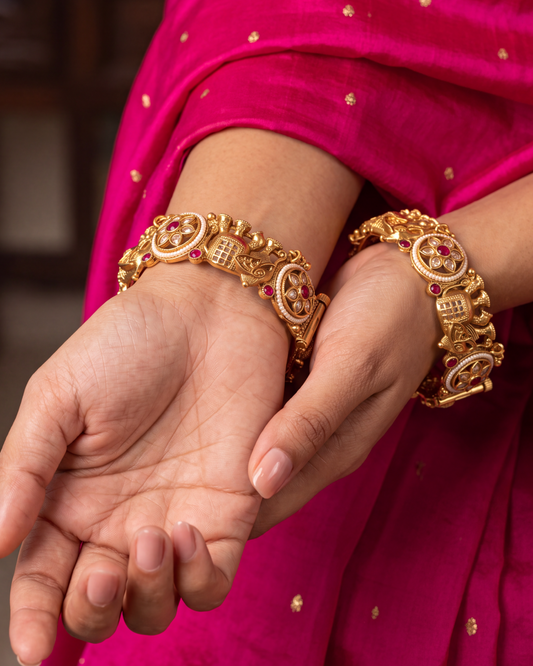 Ritu Heritage Temple Bangles (Openable)