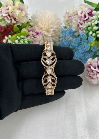 Aarya Moissanite Kundan bracelet (Openable)