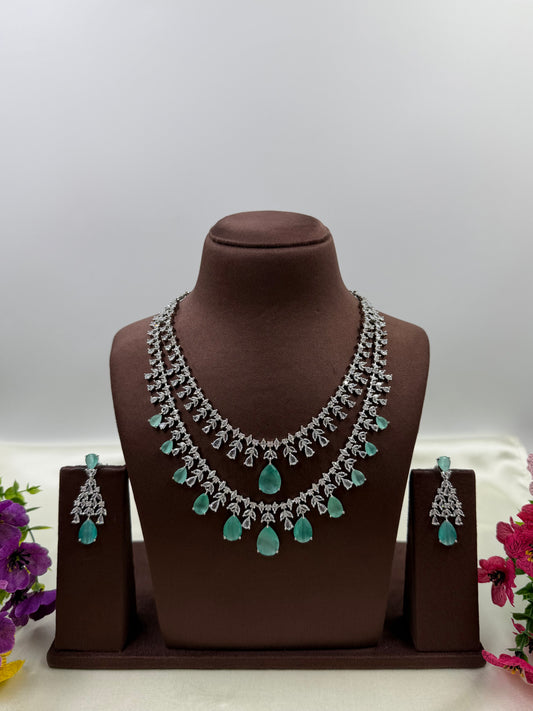 Nora American Diamond Double Layering Necklace