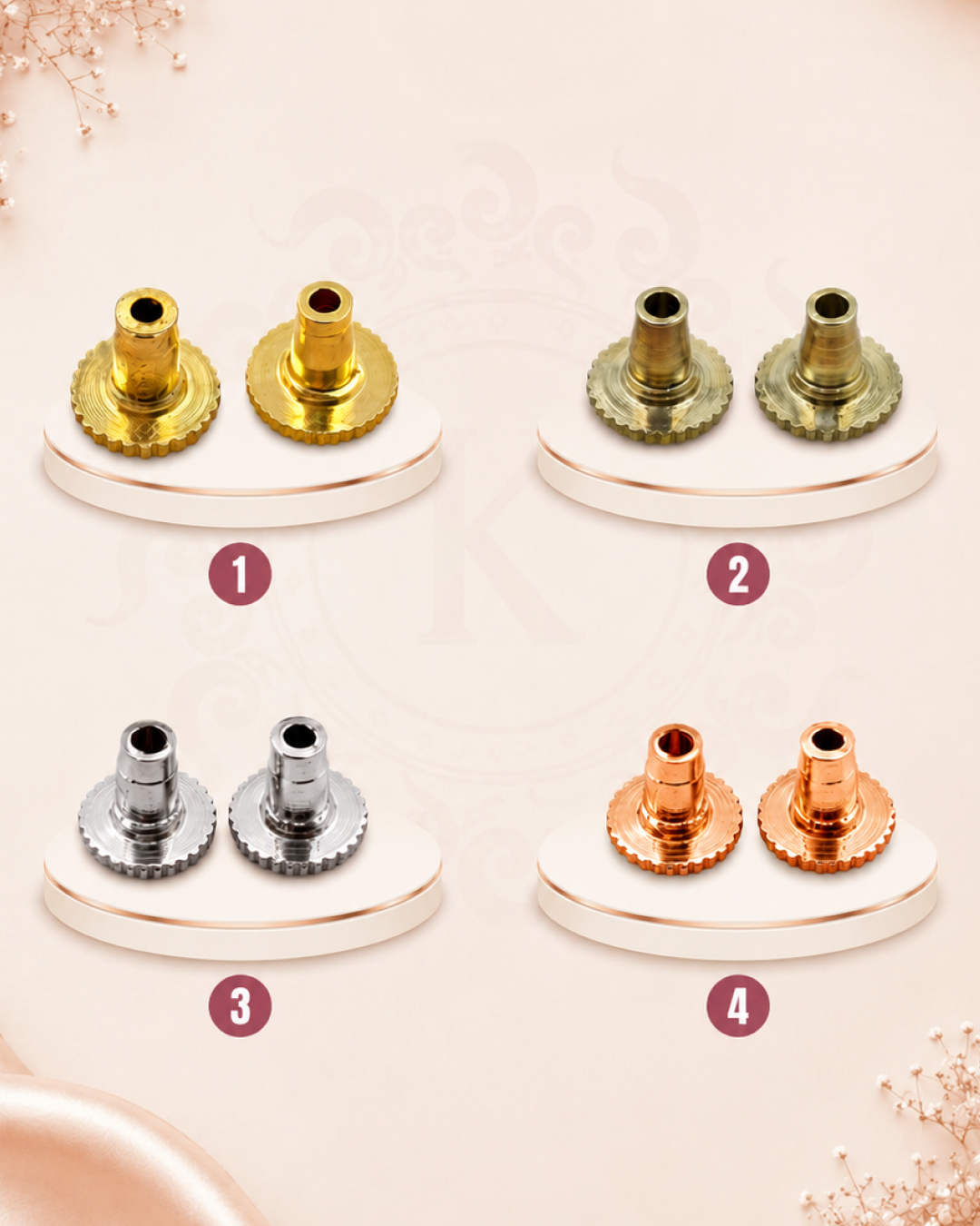 Premium Brass Earring Back Stopper Grip Studs 20 Pcs