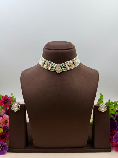 Dhara Moissanite Choker Necklace Set
