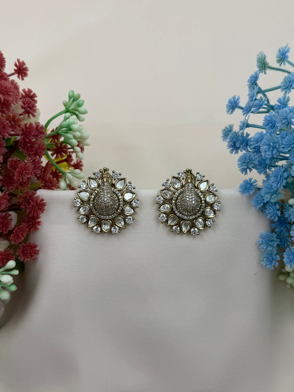 Alina Victorian Moissanite Peacock Earring