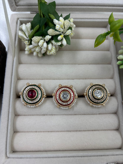 Sapa Moissanite Kundan Ring