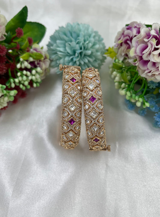 Valoura Moissanite Kundan Bangles