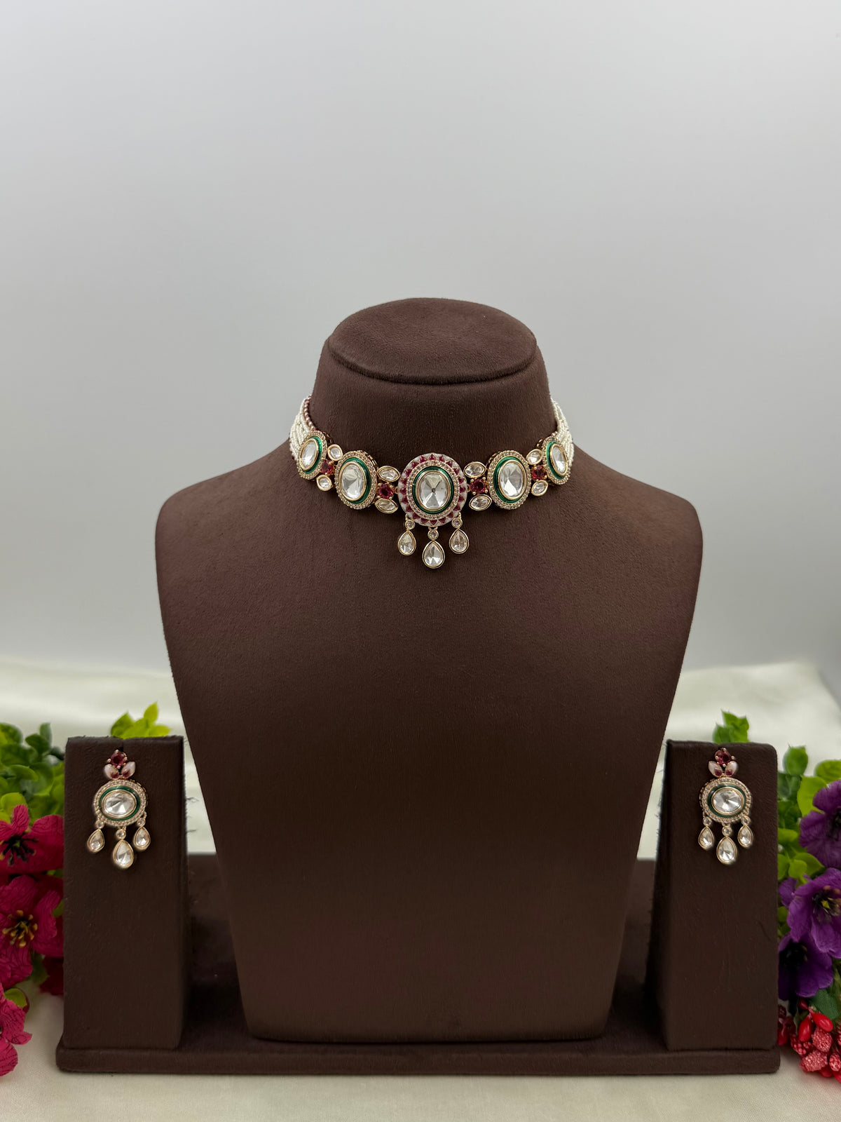 Rashmi Moissanite Delicate Necklace Set