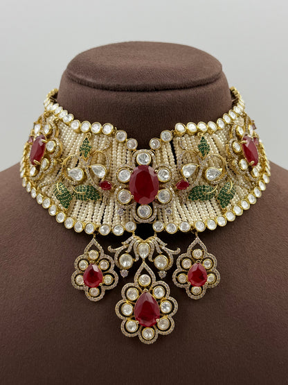 Rajlaxmi Kundan Choker Necklace Set